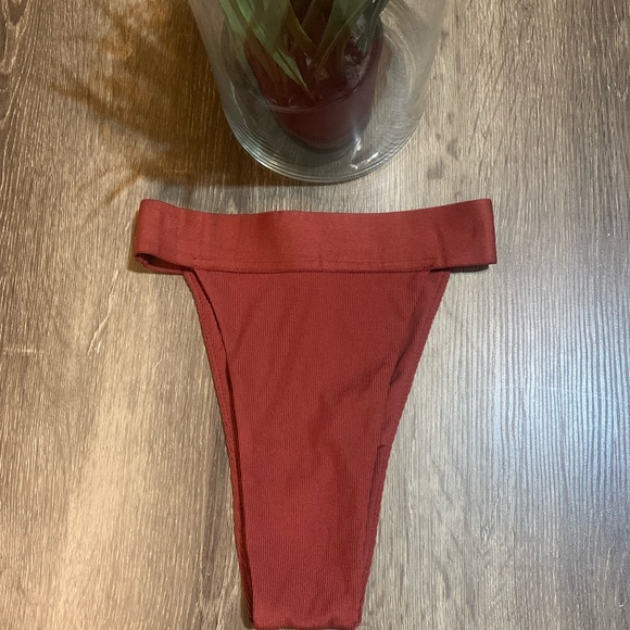 Oh Polly Other - Oh Polly Brick Red Cheeky Ribbed Bikini Bottoms Size XS NWOT